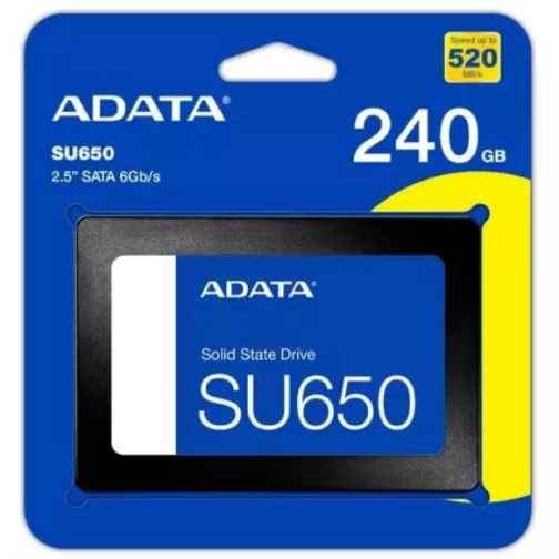 SSD240GB Adata 3 2.5 SU650 ASU650SS-240GT-R 240GB preto